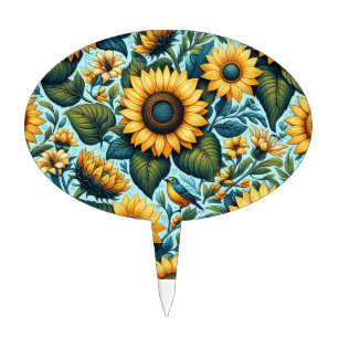 Summer/sunflower/bird Cake Topper
