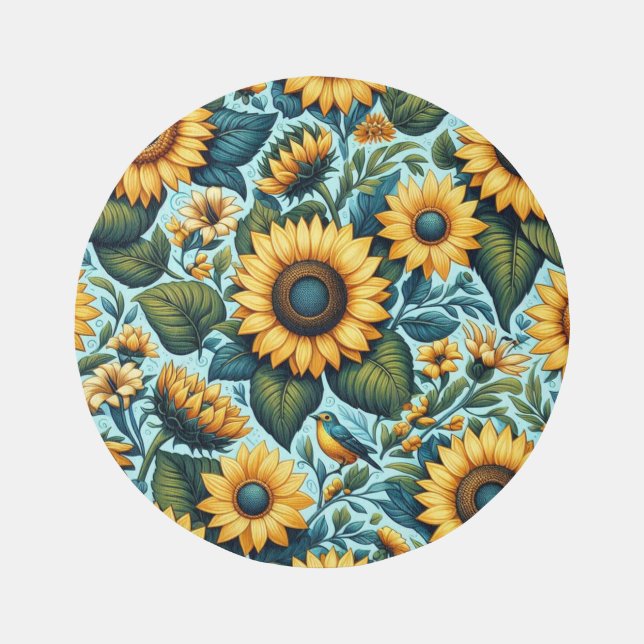 Summer/sunflower/bird Outdoor Rug (Front)