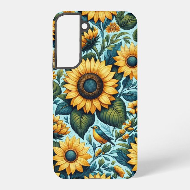 Summer/sunflower/bird Samsung Galaxy Case (Back)