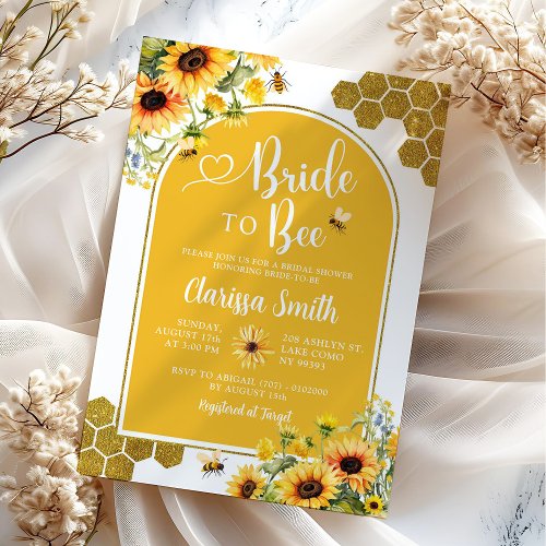 Summer Sunflower Bride to Bee Bridal Shower Invitation