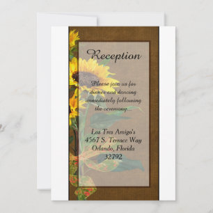 Summer Sunflower Burlap 3.5x7 Reception Card