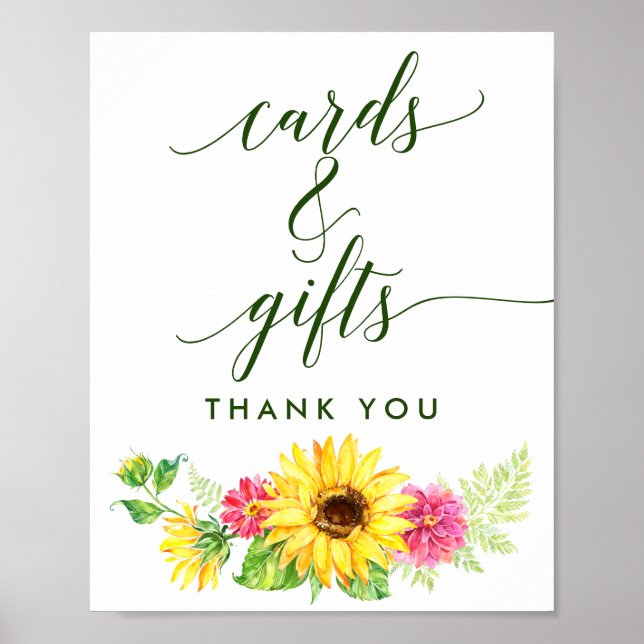 Summer Sunflower Cards and Gifts Sign (Front)