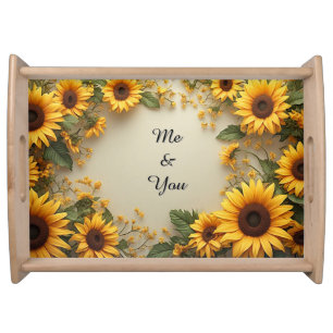 Summer Sunflower Garden Design Serving Tray