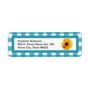 Summer Sunflower Gingham With Name Label