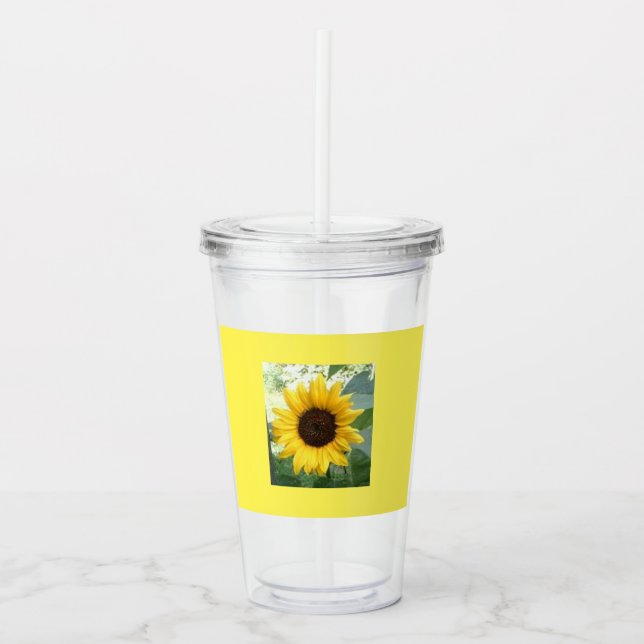 Summer Sunflower Plastic Tumbler (Front)