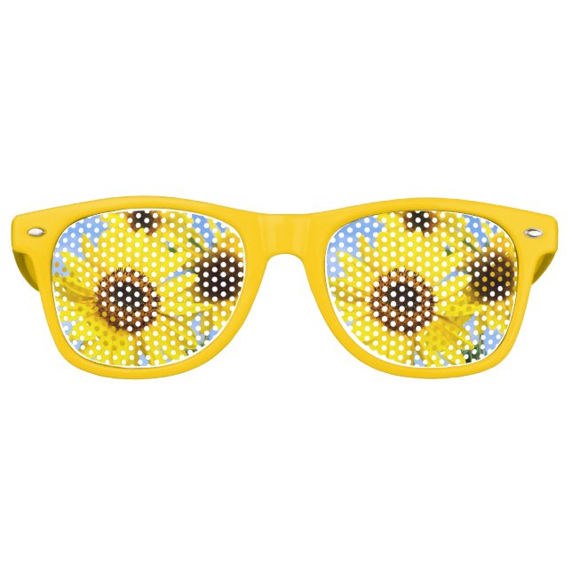Summer Sunflower Retro Sunglasses (Front)