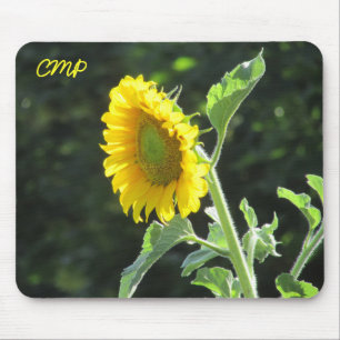 Summer Sunflower with your Initials Mouse Pad