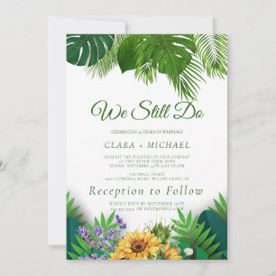 Summer Sunflower Wreath Vow Renewal Invitation