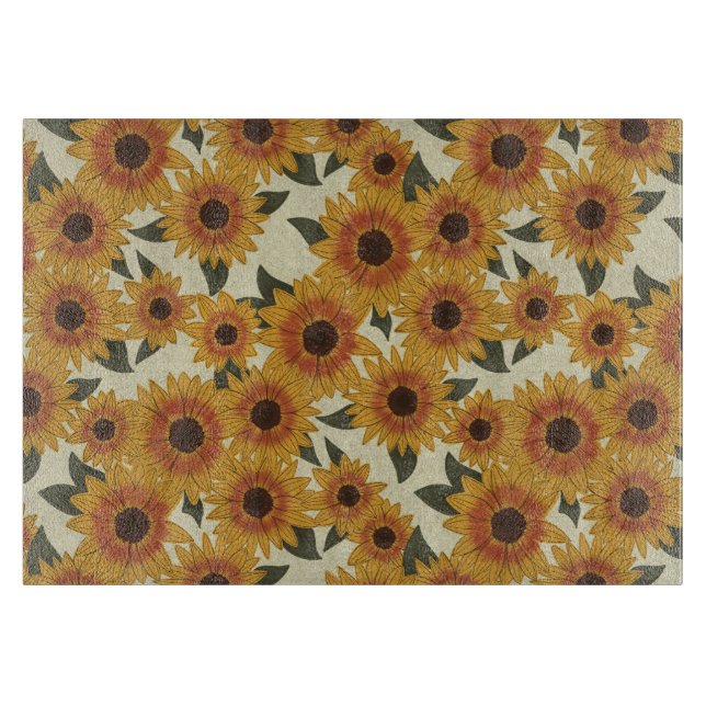 Summer Sunflowers Cutting Board (Front)