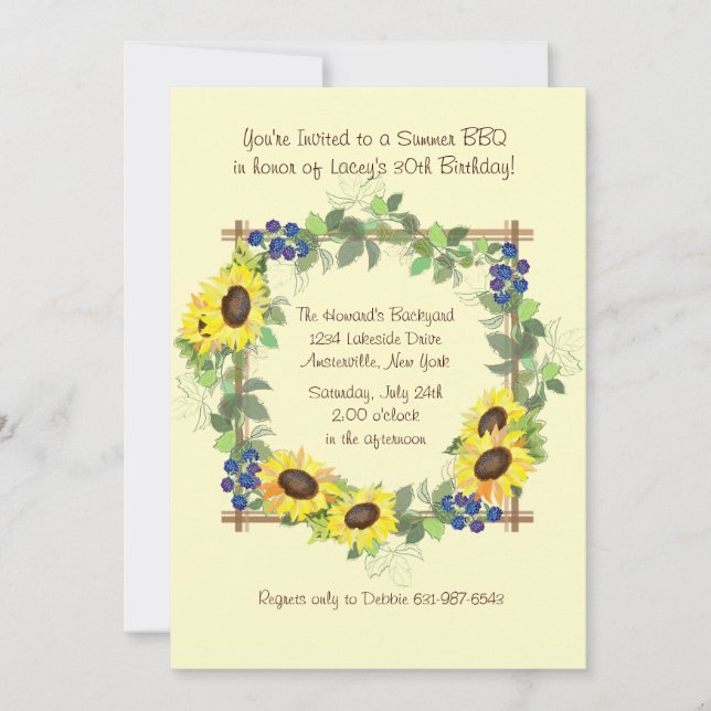Summer Sunflowers Invitation (Front)
