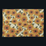 Summer Sunflowers Kitchen Towel<br><div class="desc">Being the field to the kitchen with this organic hand drawn design. Created for the naturist farmhouse.</div>