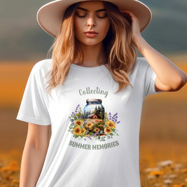 Summer Sunflowers Lavender Forest Nature Name T-Shirt (Summer Sunflowers Lavender Forest Nature Name T-Shirt)