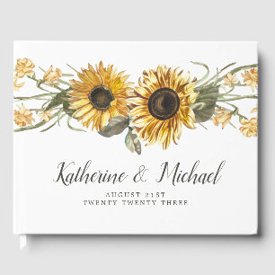 Summer Sunflowers Wedding Guest Book
