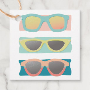 Summer Sunglasses Trio Coral Favor Tags