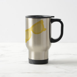Summer sunglasses yellow hipster eyewear glasses travel mug
