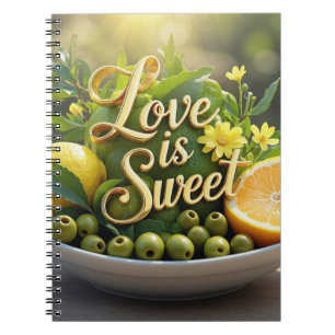 Summer sunny Lemons, olives, citrus slices  Notebook