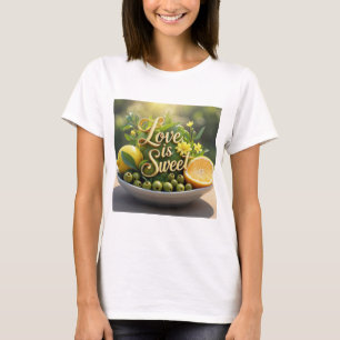 Summer sunny Lemons, olives, citrus slices  T-Shirt