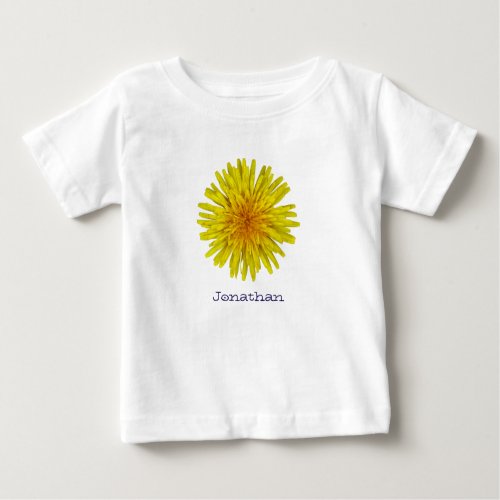 Summer Sunny Yellow Dandelion Flower on any Color Baby T_Shirt
