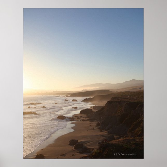 Summer sunset along california highway 1 along poster (Front)