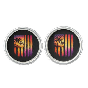 Summer Sunset American Vintage 4th Of July Cufflinks