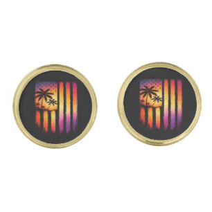 Summer Sunset American Vintage 4th Of July Cufflinks