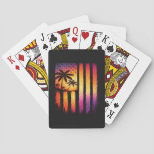 Summer Sunset American Vintage 4th Of July Poker Cards