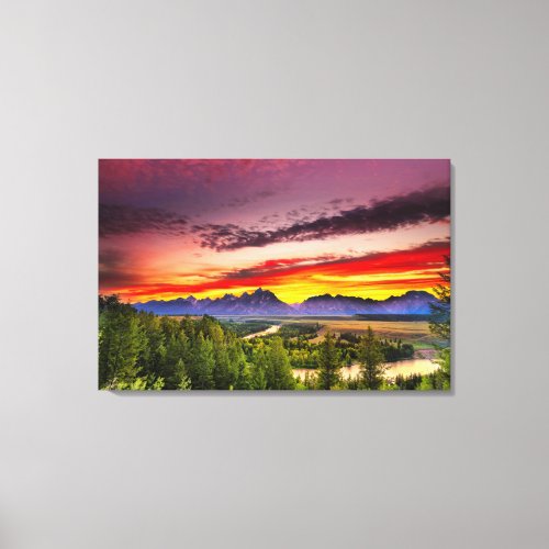 Summer Sunset at Snake River Overlook Canvas Print