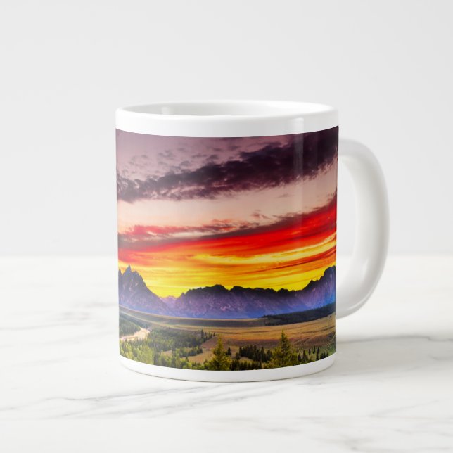 Summer Sunset at Snake River Overlook Giant Coffee Mug (Front Right)