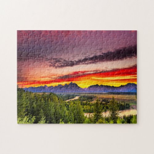 Summer Sunset at Snake River Overlook Jigsaw Puzzle