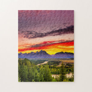 Summer Sunset at Snake River Overlook Jigsaw Puzzle