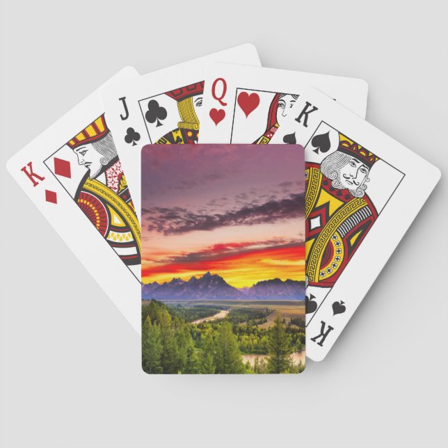Summer Sunset at Snake River Overlook Poker Cards (Back)