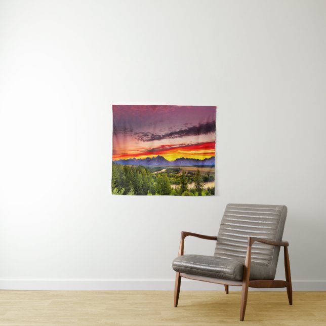 Summer Sunset at Snake River Overlook Tapestry (In Situ (Horizontal))