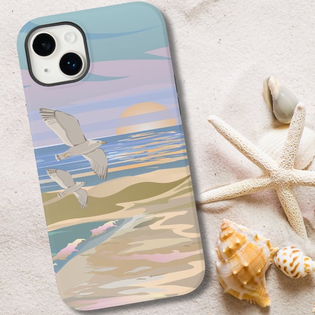 Summer Sunset Beach Case-Mate iPhone Case (Pastel Summer Sunset Beach Case-Mate iPhone 14 Plus Case)