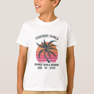 Summer Sunset Beach Palm Tree Family Reunio T-Shir T-Shirt