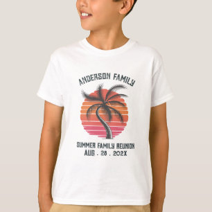 Summer Sunset Beach Palm Tree Family Reunio T-Shir T-Shirt