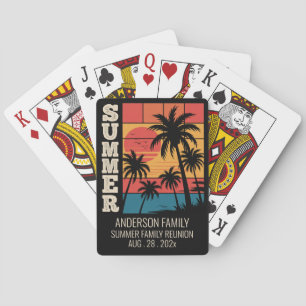 Summer Sunset Beach Palm Tree Family Reunion Poker Cards