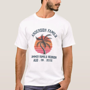 Summer Sunset Beach Palm Tree Family Reunion T-Shirt