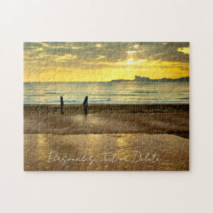 Summer Sunset Beach Seaside Landscape Personalized Jigsaw Puzzle