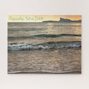 Summer Sunset Beach Seaside Landscape Personalized Jigsaw Puzzle