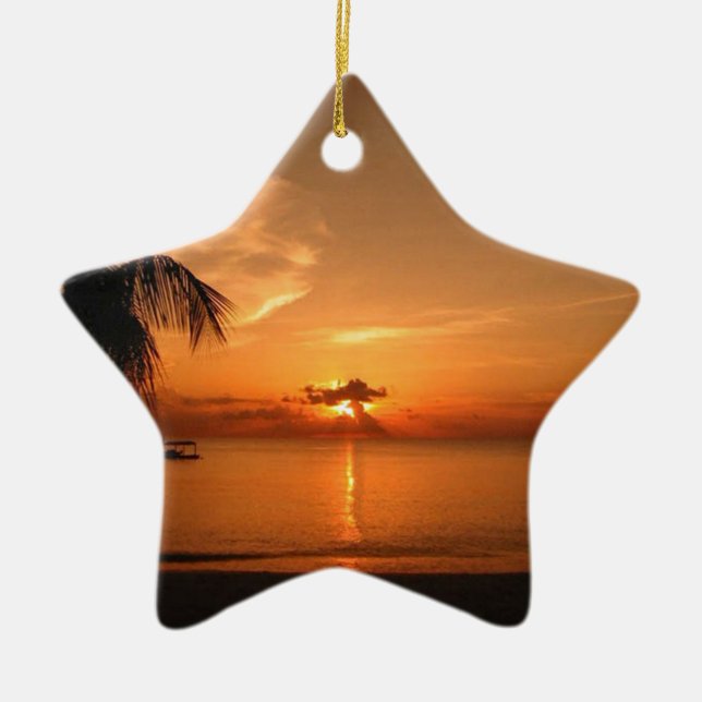 Summer Sunset Ceramic Ornament (Front)