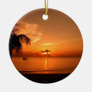 Summer Sunset Ceramic Ornament