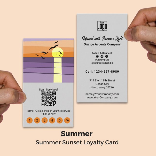 Summer Sunset Design Template Service Loyalty Card (Summer Sunset Design Template Service Loyalty Card)