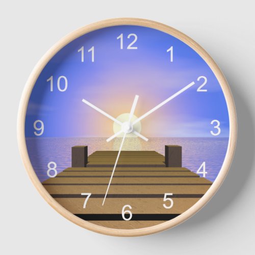 Summer Sunset Dock Clock