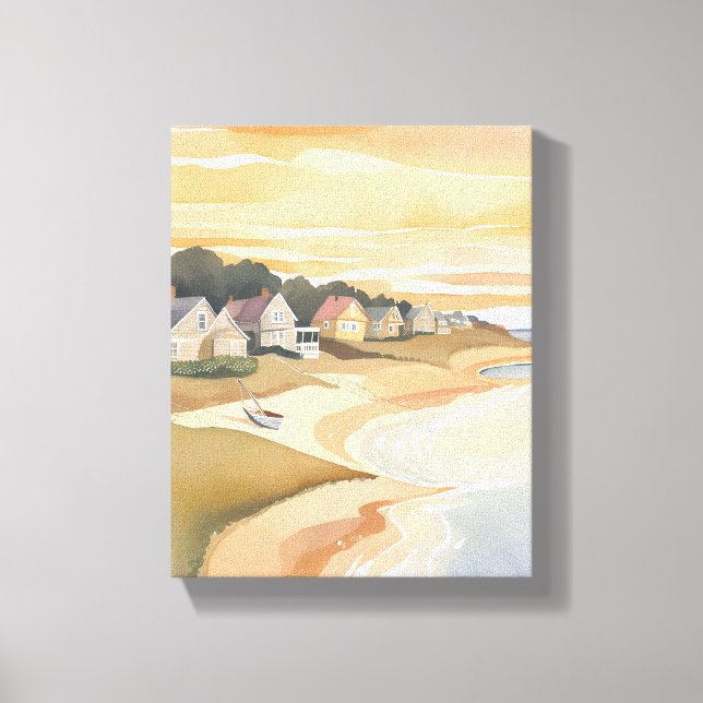 Summer Sunset | Martha’s Vineyard Watercolor Canvas Print (Front)