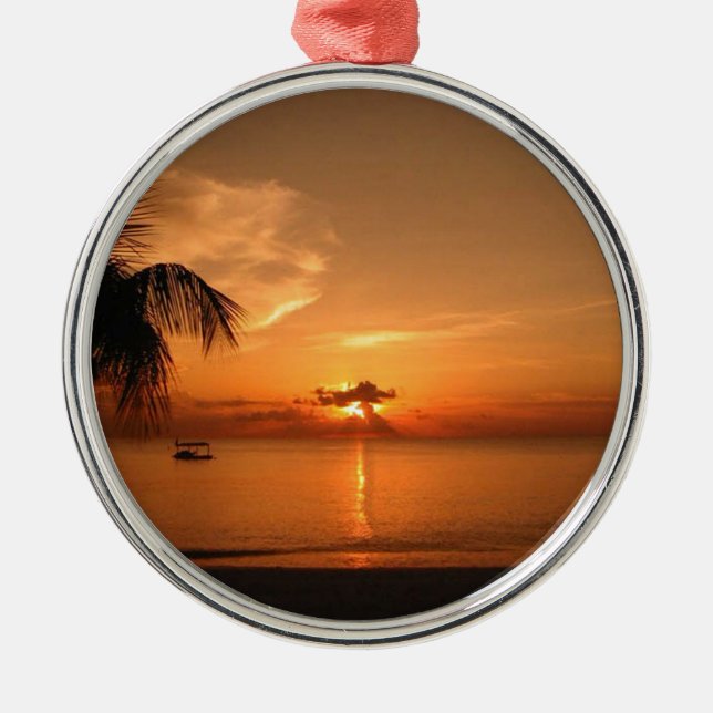 Summer Sunset Metal Ornament (Front)