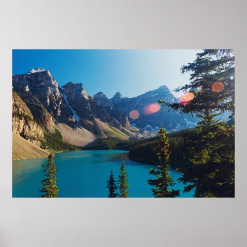 Summer Sunset  Moraine Lake Canada Poster