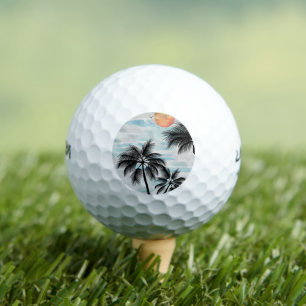 Summer Sunset Palm Tree Golf Balls