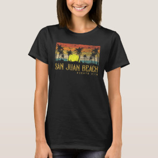 Summer Sunset Palm Tree Vintage Puerto Rico San Ju T-Shirt