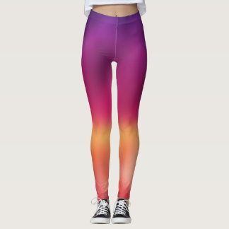 Summer Sunset Purple Orange Ombre Leggings
