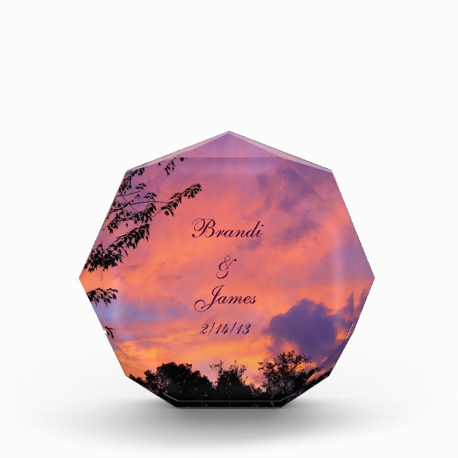 Summer Sunset Romance Acrylic Photo *Personalize* Acrylic Award (Front)